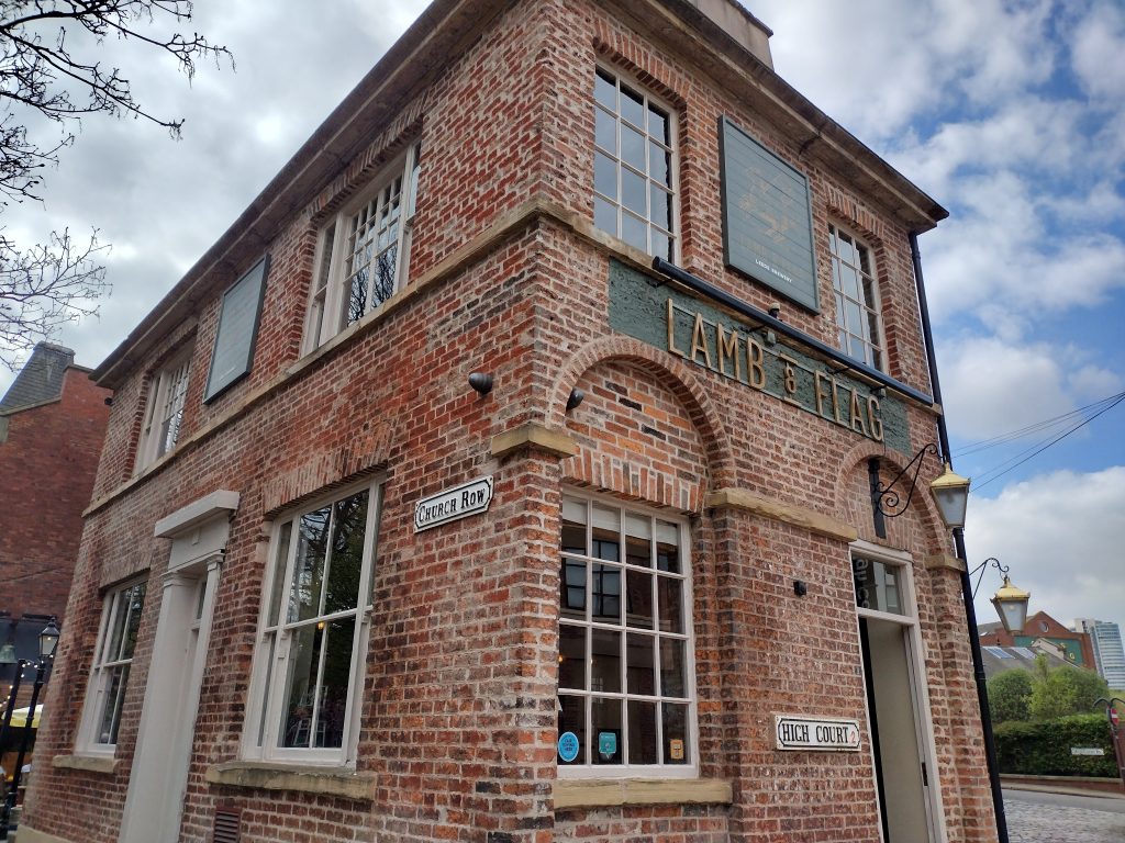 The fron exterior of the Lamb and Flag