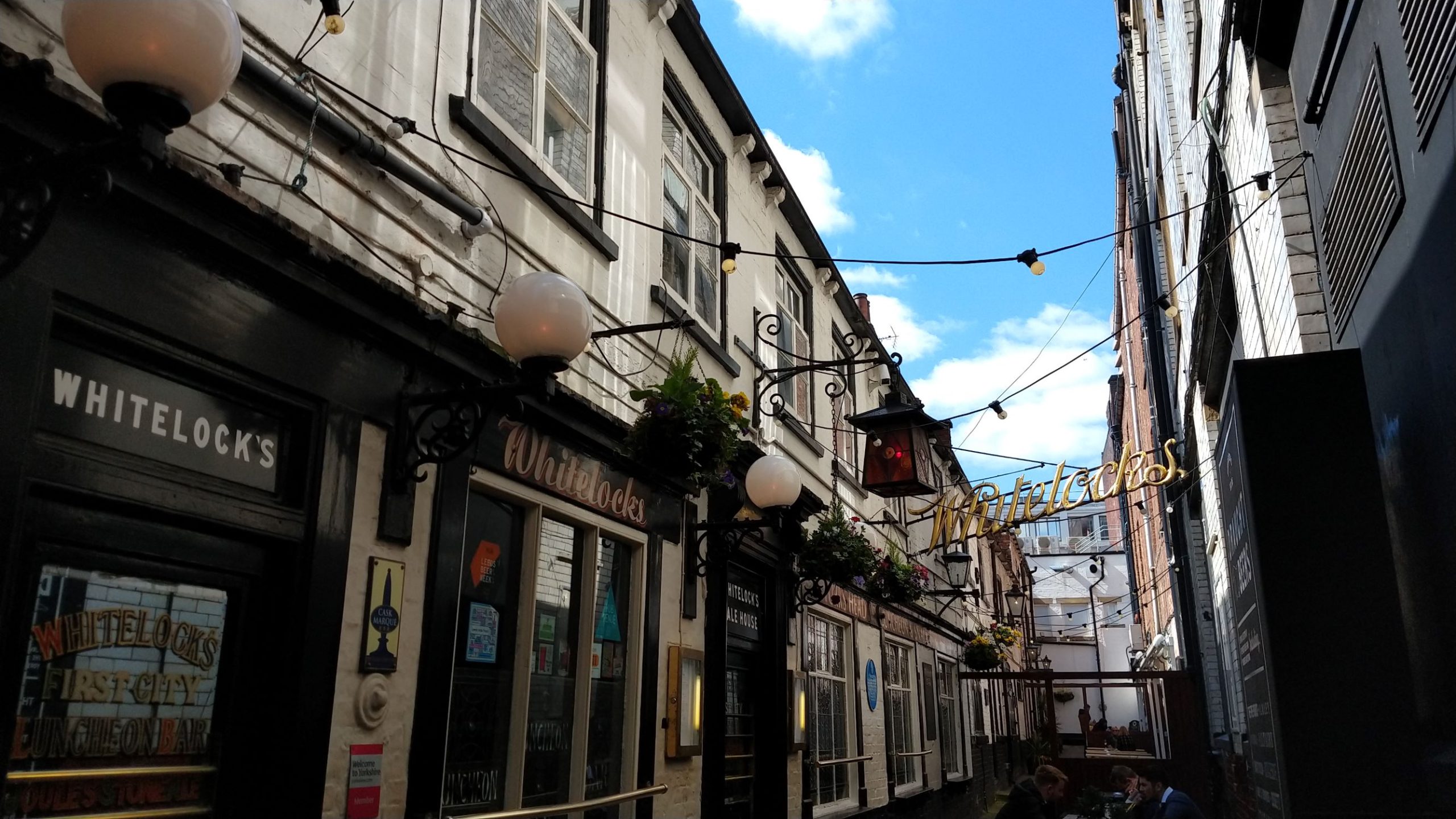 The outside front of Whitelock's Ale House